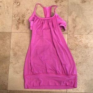 Pink Lululemon tank with built in bra
